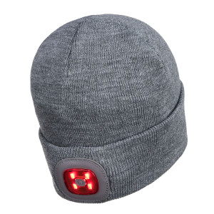 Шапка B028GRR Portwest с 2 LED фонариками, серая. Photo 2